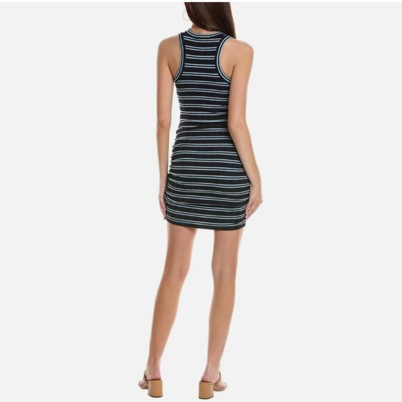 Brand New Women's Sundry Variegated Rib Stripe Racer Tank Dress - Picture 2 of 14